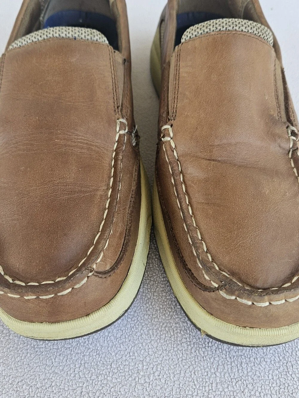Sperry Intrepid Slip-On Boat Shoes Loafer Men SZ 12 Brown Leather STS10841